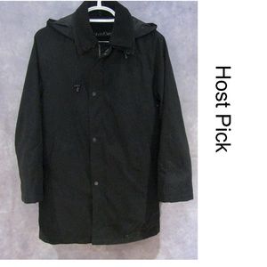Calvin Klein Black Overcoat w/ Liner & Hood Size 36R